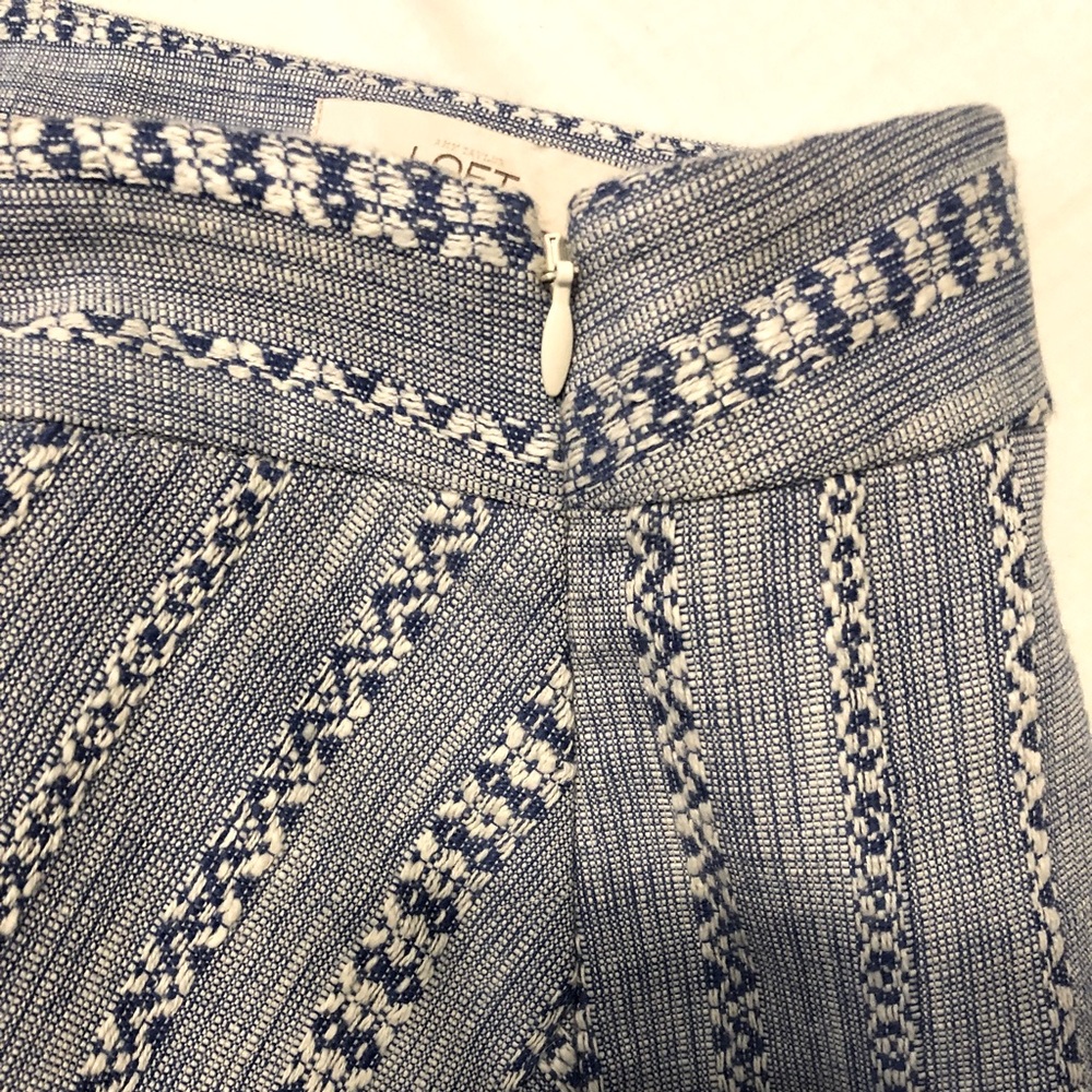 Ann Taylor LOFT Navy Blue and White Skirt